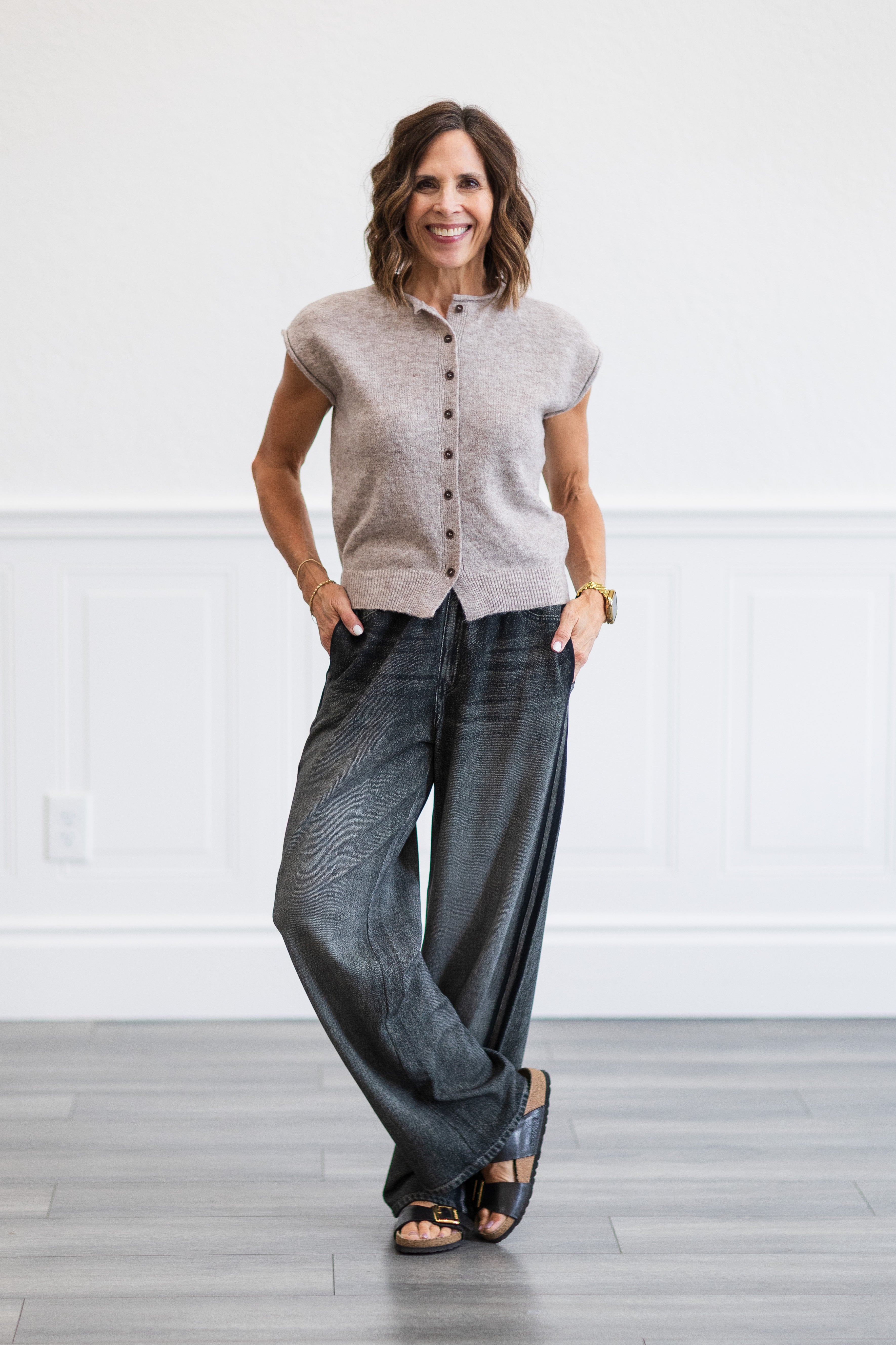 Elan: Jojo Denim Track Sweatpants