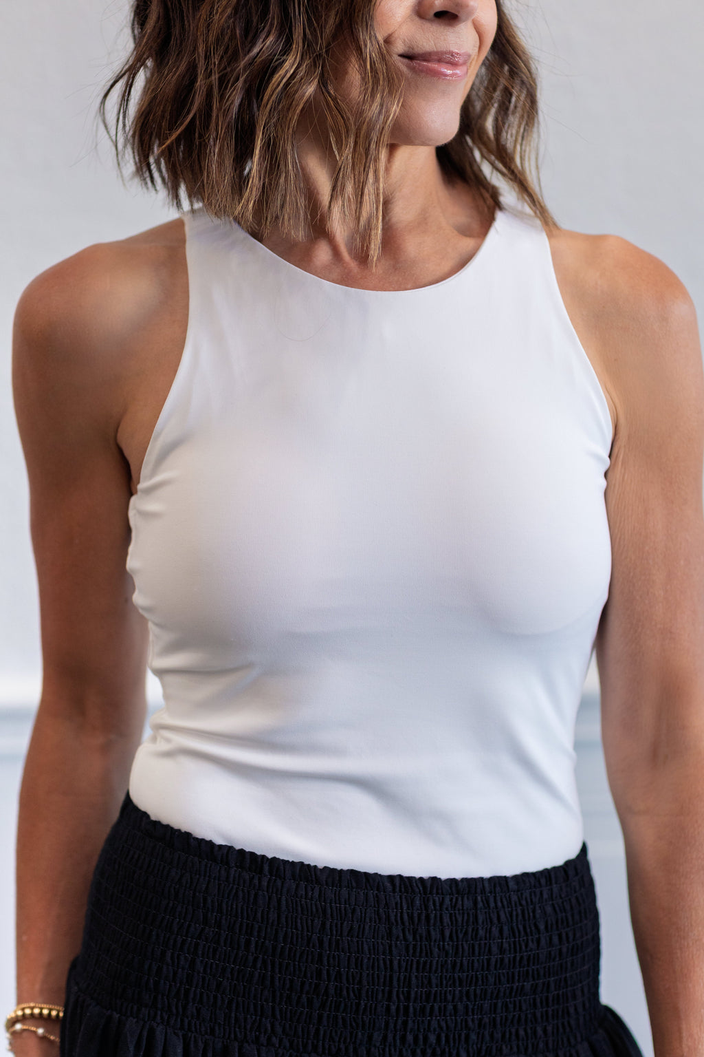 Maria Second Skin Tank Top in White