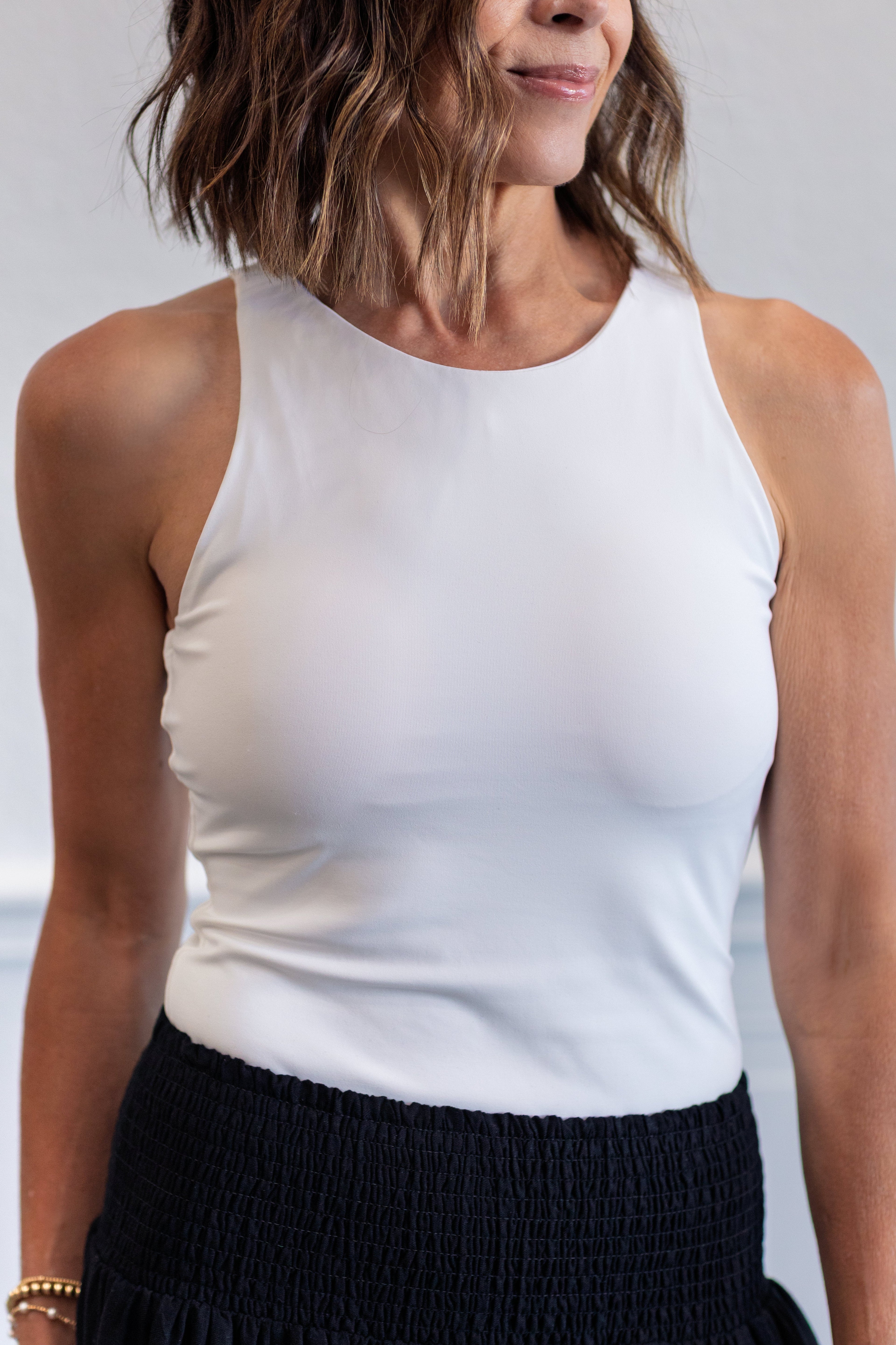 Maria Second Skin Tank Top in White