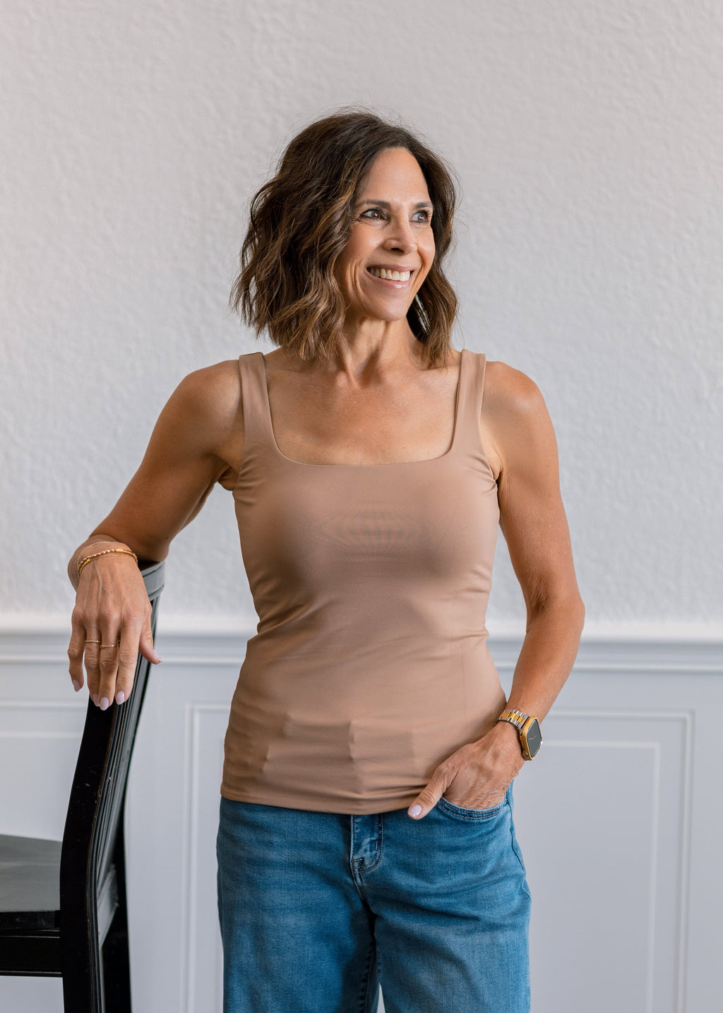 Signature Second Skin Tank Top in Almond