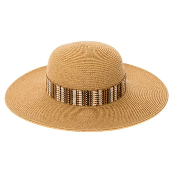Straw Sun Tribal Band Hat