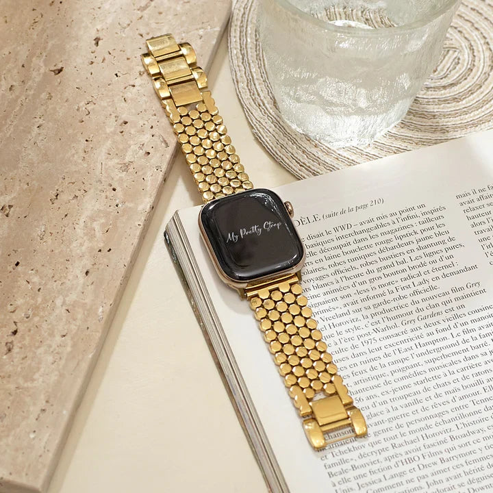 Honeycomb Stainless Steel Strap in Gold