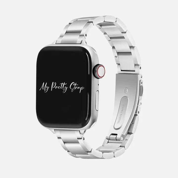 Slim Glazé Apple Watch Strap in Silver Gem