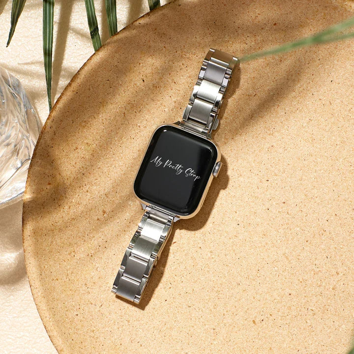 Slim Glazé Apple Watch Strap in Silver Gem