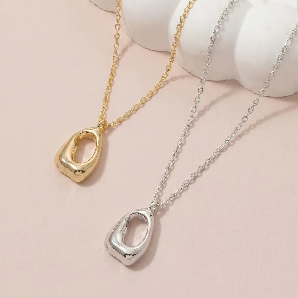 Open-Form Gold Pendant Necklace