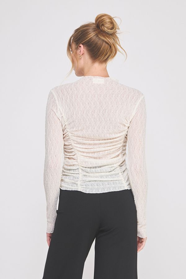 Lace Embellished Top in Natural